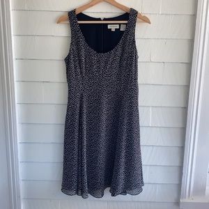 Anne Taylor black polka dotted dress size 6